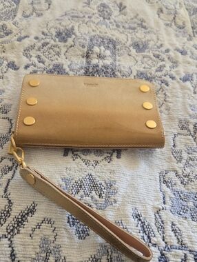 Hammitt Gold Bryant Wristlet Wallet with Gold Hardware